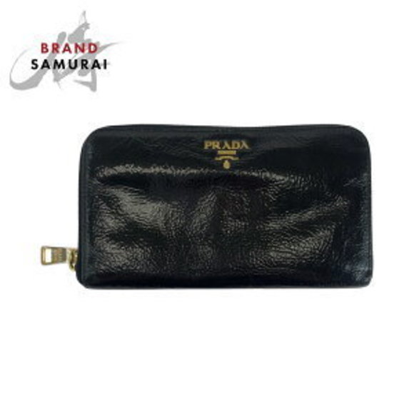 Prada black Patent long Wallet zip - Picture 1 of 9